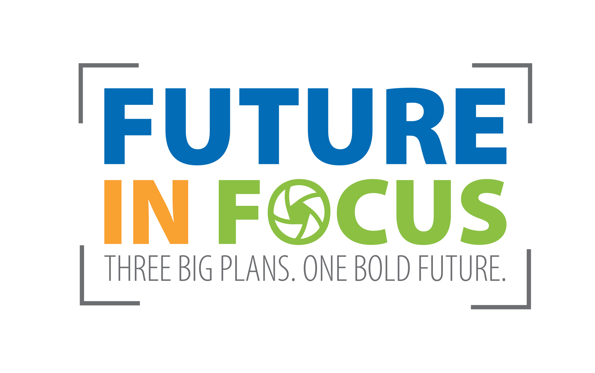 Blue, orange and green text on white background